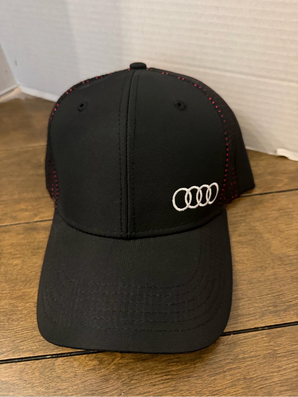 Black Audi Baseball Cap with White Logo